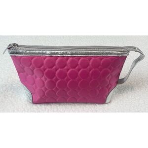 (NWOT) AVON • Pink/Silver Quilted Travel Cosmetic Bag